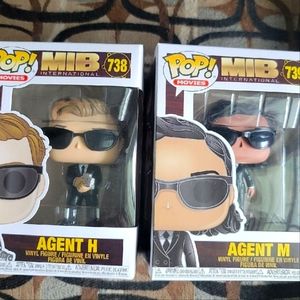 NEW FUNKO POP! MOVIES MIB Men In Black INTERNATIONAL AGENT H & M 738 739